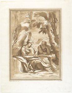 Riposo durante la fuga in Egitto da Andrea Scacciati after Agostino Carracci