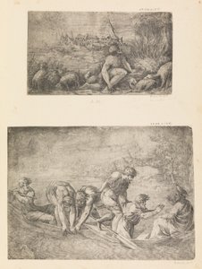 Mosè e il roveto ardente, la pesca miracolosa, ca. 1544-48 da Andrea Schiavone