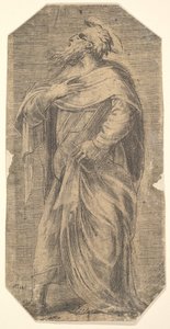 San Giuda rivolto a sinistra, libro sotto il braccio sinistro, da 