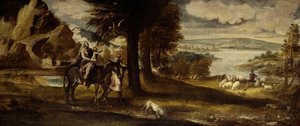La fuga in Egitto, 1540-50 da Andrea Schiavone