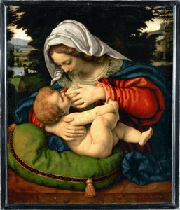 La Vierge au coussin vert - Madonna con cuscino verde ... da Andrea Solario