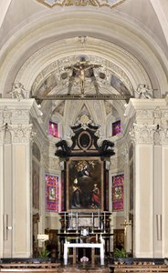 Vista del presbiterio, Chiesa dei Santi Nazaro e Celso, Brienno, Como, Lombardia, Italia