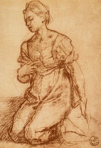 Studio di una donna; disegno di Andrea del Sarto. Gabinetto dei Disegni e delle Stampe, Galleria degli Uffizi, Firenze