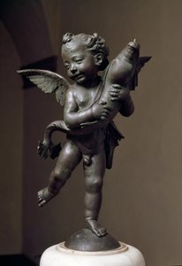 Amore con delfino, scultura in bronzo di Verrocchio da Andrea del Verrocchio