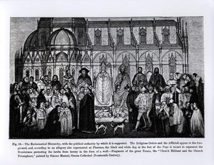 La gerarchia ecclesiastica, da Scienza e letteratura nel Medioevo e Rinascimento, scritto e inciso da Paul Lacroix