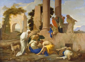 Tobia che seppellisce i morti, 1640s da Andrea di Lione