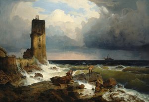 Andreas Achenbach, Grande marina con faro