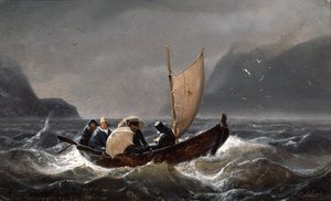 Artisti in tempesta nel Sognefjorden da Andreas Achenbach