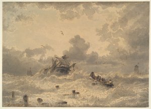 Tempesta in mare da Andreas Achenbach