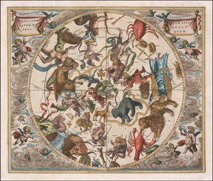 Carta celeste del 1660 - Haemisphaerium Stellatum Boreale Antiquum da Andreas Cellarius