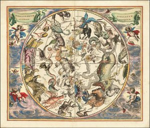 Mappa celeste del 1660 delle costellazioni dell