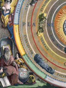 Un astronomo, dettaglio di una mappa dei pianeti, da 