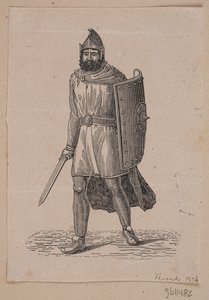 Guerriero che Cammina con Scudo