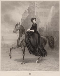Ritratto di Elisabetta di Baviera a cavallo, 1853 da Andreas Johann Fleischmann