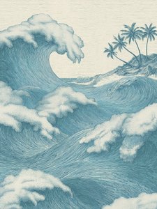 Onde tropicali che si infrangono