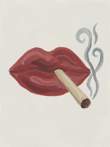 Labbra rosse fumanti