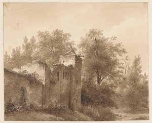 Rovina in un paesaggio da Andreas Schelfhout
