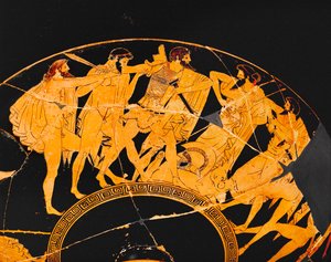 Gli eroi troiani si contendono le armi e le armature dell
