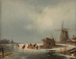 Paesaggio invernale con pattinatori da Andreas Schelfhout