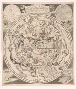 Carta celeste con le costellazioni settentrionali (Nuovo specchio celeste) da Andreas van Luchtenburg (possibly)
