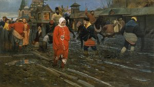 Strada di Mosca del XVII secolo in una festa pubblica, 1895 da Andrei Petrovich Ryabushkin
