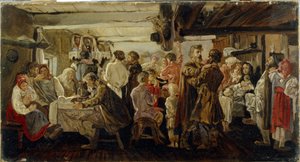 Un matrimonio contadino nella regione di Tambov da Andrei Petrovich Ryabushkin