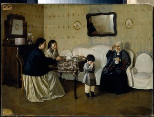 Una mattina in famiglia, insegnamento della preghiera a un bambino