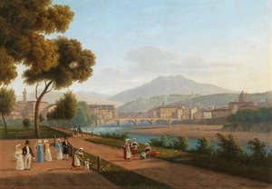 Firenze, vista del Ponte Vecchio, 1826
