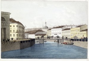 Il ponte Bolshoi Koniushennyi a San Pietroburgo da Andrei Yefimovich Martynov