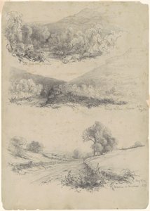 Clove Road, Catskills; Through the Clove—Catskills; e On the Road to Bracketts [recto] da Andrew Fisher Bunner