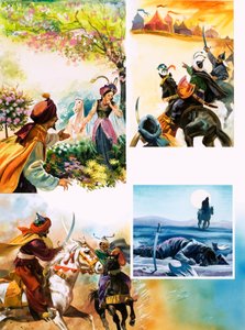 Una leggenda di guerra dalla Persia (gouache su carta)