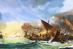 Battaglia di Salamina (gouache su carta)