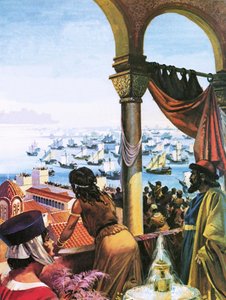Flotta della Quarta Crociata in arrivo a Costantinopoli nel 1203 da Andrew Howat