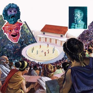 Teatro greco (gouache su carta)