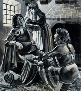 Re Enrico VI dopo la battaglia di St Albans del 22 maggio 1455 (guazzo su carta) da Andrew Howat