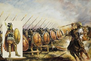 Esercito spartano (guazzo su carta)