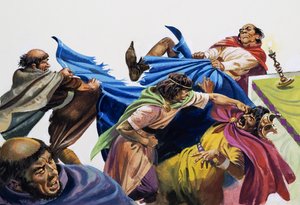 La visita papale al re Luigi VII (gouache su carta) da Andrew Howat