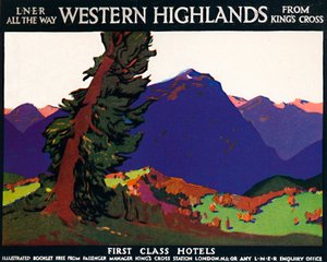 Western Highlands - Hotel di prima classe - Poster britannico, c1926