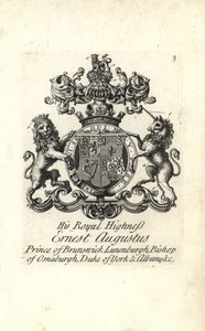 Stemma e cresta di SAR Ernesto Augusto, Principe di Brunswick Luneburg, Vescovo di Osnaburgh, Duca di York e Albany da Andrew Johnston