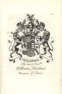Stemma e cresta del nobile William Herbert, 2° Marchese di Powis da Andrew Johnston
