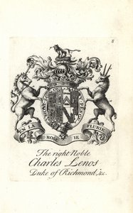 Stemma e cresta del nobile Charles Lenos o Charles Lennox
