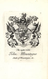 Stemma e cresta del nobile John Montagu, 2° Duca di Montagu 1690-1749 da Andrew Johnston