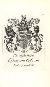 Stemma e cresta del nobile Peregrine Osborne, 2° Duca di Leeds da Andrew Johnston