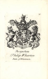 Stemma e cresta del nobile Philip Wharton