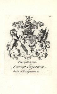 Stemma e cresta del nobile Scroop Egerton