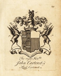 Stemma del Onorevole John Carteret, Lord Carteret, 2° Conte Granville, 7° Signore di Sark