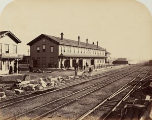Piastra 15. Hotel Laramie, città di Laramie, 1869 (foto) da Andrew Joseph Russell