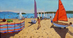Spingendo fuori la barca, Abersoch, 2016 da Andrew Macara