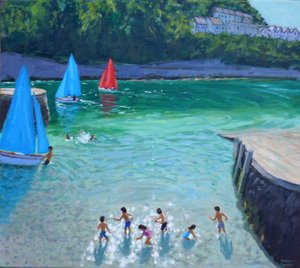 Lancio di sassi, Looe, Cornovaglia, 2018 da Andrew Macara
