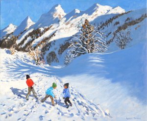 Lancio di palle di neve, La Clusaz, Francia da Andrew Macara
